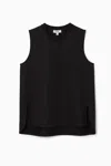 Cos Split-hem Tank Top In Black