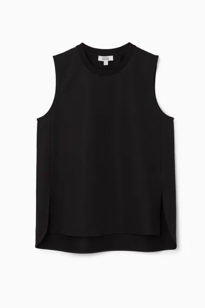 Cos Split-hem Tank Top In Black