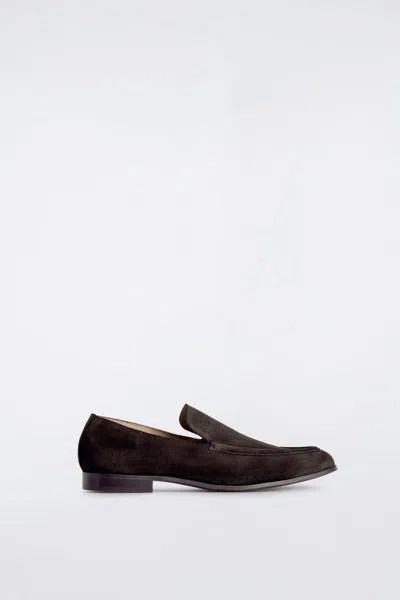 Cos Split Suede Loafers In Brown
