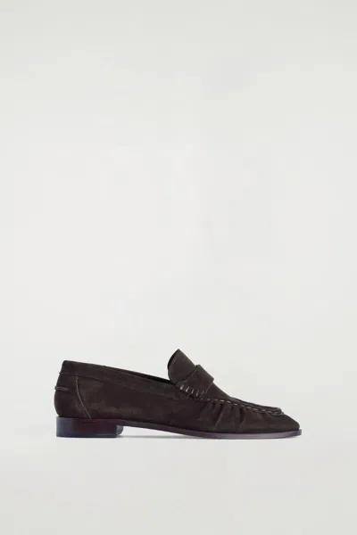 Cos Split Suede Moccasin Loafers In Brown