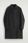 Cos Split Wool Car Coat In Black