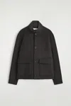 Cos Split Wool Harrington Jacket In Brown