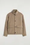 Cos Split Wool Harrington Jacket In Sand