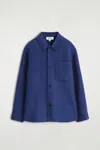 Cos Split Wool Overshirt In Blue In Blue