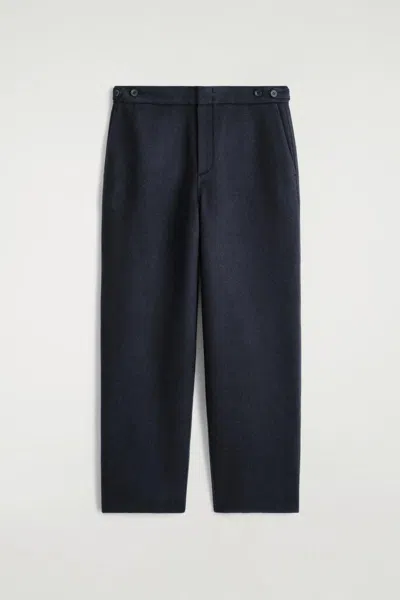 Cos Split Wool Tapered Pants In Blue