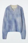 Cos Spray-effect Mohair V-neck Jumper In Blue