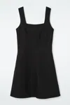 Cos Square-neck Mini Pinafore Dress In Black