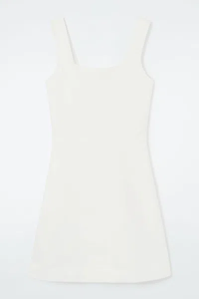 Cos Square-neck Mini Pinafore Dress In White