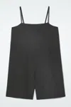 Cos Square-neck Playsuit In Black