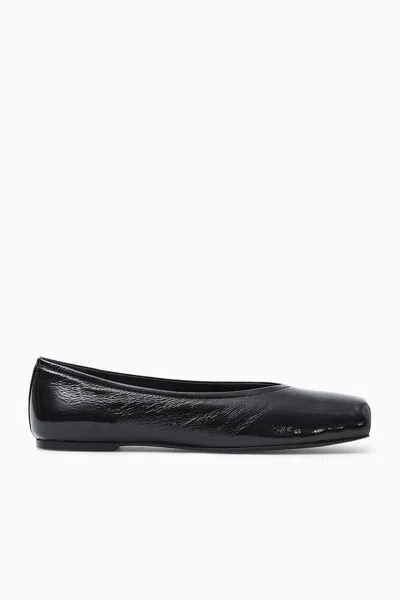 Cos Square-toe Ballet Flats In Black
