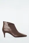 Cos Square-toe Leather Ankle Boots In White