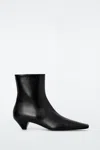 COS SQUARE-TOE LEATHER ANKLE BOOTS