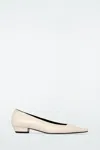 Cos Square-toe Leather Court Shoes In White