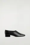 Cos Square-toe Leather Heeled Shoes In Black