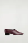 Cos Square-toe Leather Heeled Shoes In Red