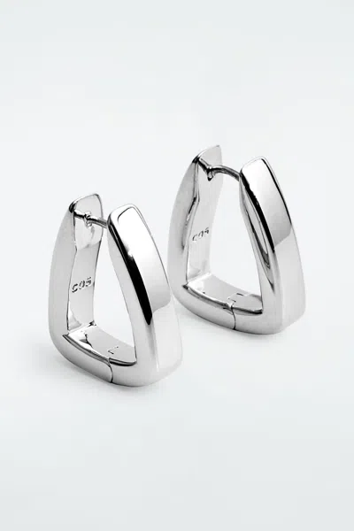 Cos Squared Hoop Earrings In Silver