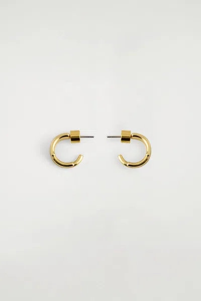 Cos Stacked Mini Hoop Earrings In Gold
