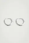 Cos Sterling Silver Huggie Hoop Earrings In Silver