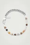 Cos Stone And Shell Chain Bracelet In Silver