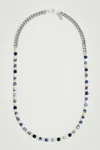 Cos Stone And Shell Chain Necklace In Blue