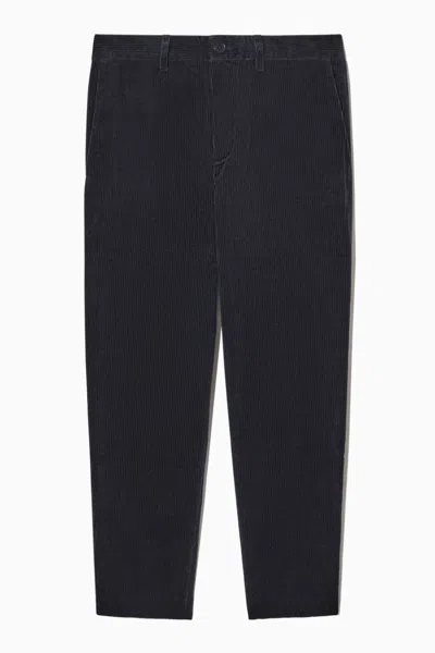 Cos Regular-fit Corduroy Chinos In Blue