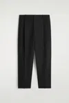 Cos Straight-leg Cotton-twill Pants In Black