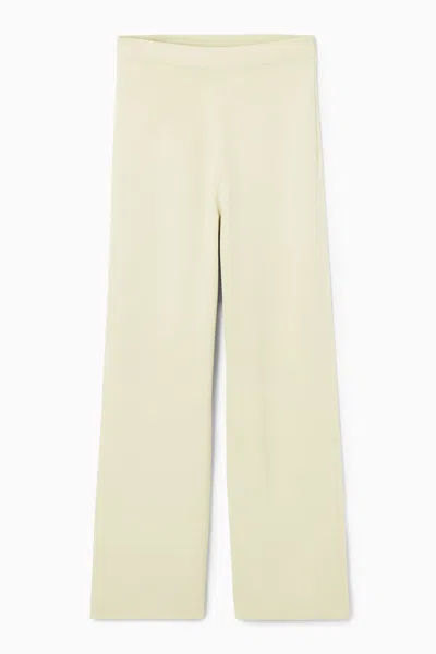Cos Straight-leg Knitted Trousers In Neutral