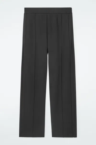 Cos Straight-leg Pintucked Joggers In Black