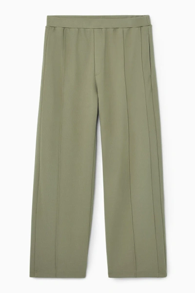 Cos Straight-leg Pintucked Joggers In Sage Green