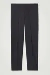 Cos Straight-leg Wool Trousers - Regular In Black