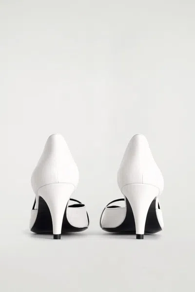 Cos Décolleté In Pelle Con Dettagli A Cinturino In White
