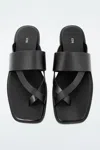 COS LEATHER TOE-THONG SANDALS