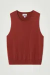 Cos Strick-tanktop Aus Seide In Rot