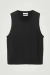 Shop Cos Relaxed Knitted Silk Vest In Schwarz
