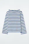 Cos Striped Boat-neck Top In White