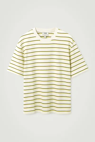 Cos Striped Bouclé T-shirt In Yellow