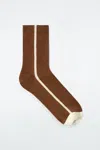 Cos Striped Cotton Socks In Yellow