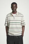 Cos Striped Halfzip Polo Shirt In Bianco In Bianco