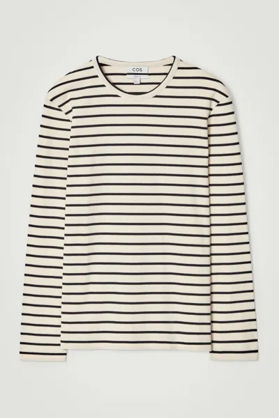 Cos Striped Long-sleeved T-shirt In Black