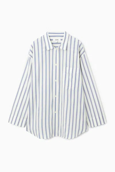 Cos Striped Pyjama Shirt In White