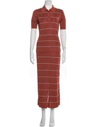 Pre-owned Cos Striped Skirt Set In Orange
