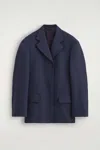 Cos Structured Wool-blend Blazer In Bleu
