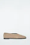 Cos Suede Ballet Flats In Beige
