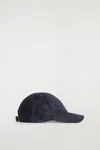Cos Suede Baseball Cap In Blue