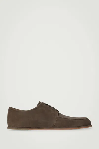 Cos Suede Derby Shoes In Green