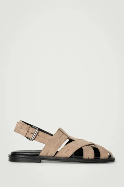 Cos Suede Fisherman Sandals In Beige