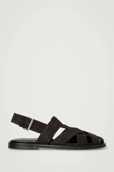 Cos Suede Fisherman Sandals In Brown