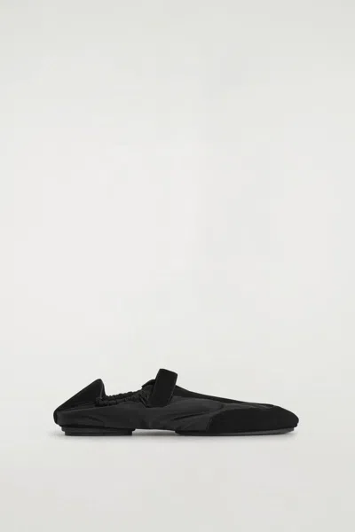 Cos Suede-nylon Mary-jane Trainers In Black