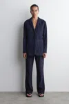 Cos Suede Straight-leg Trousers In Blue In Blue