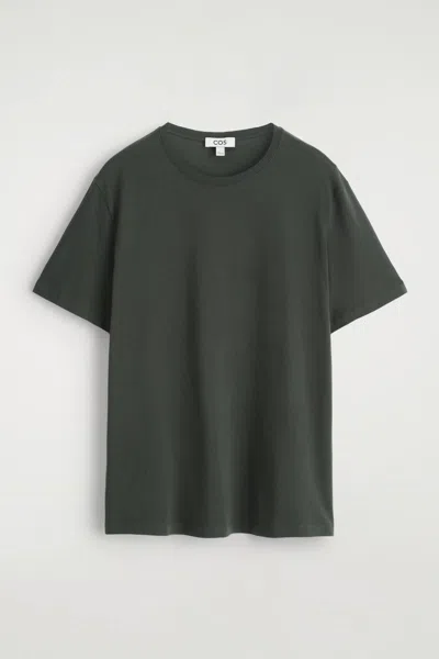Cos T-shirt À Col Rond En Coton In Bleu